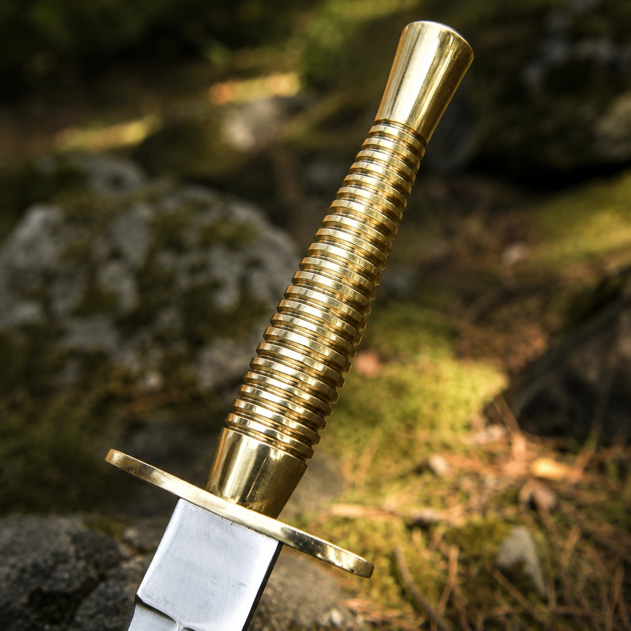 Vintage Style D2 Steel Fixed Blade Utility Knife – Brass Handle Collector Edition with Leather Sheath