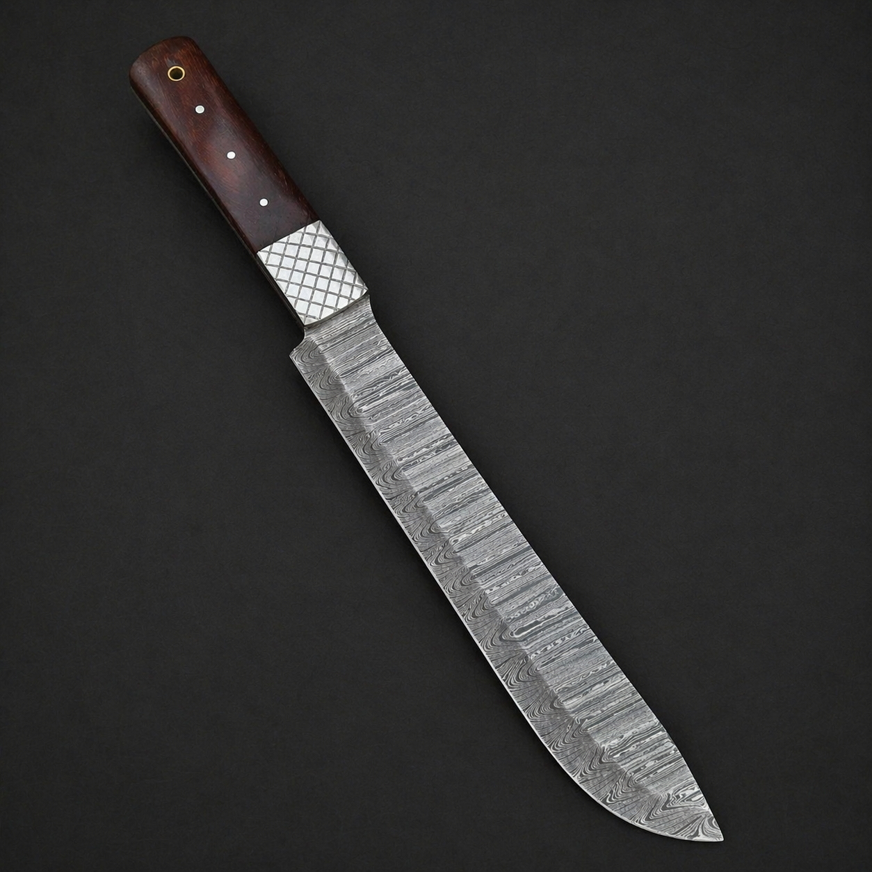 Handmade Damascus Steel Brisket Slicing Chef Knife with Wood Handle