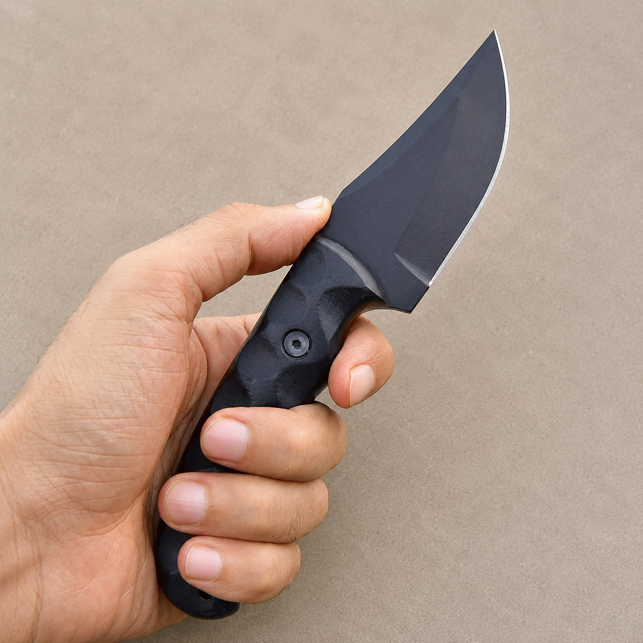 Handmade 1095 High Carbon Steel Fixed Blade Knife with Black Micarta Handle