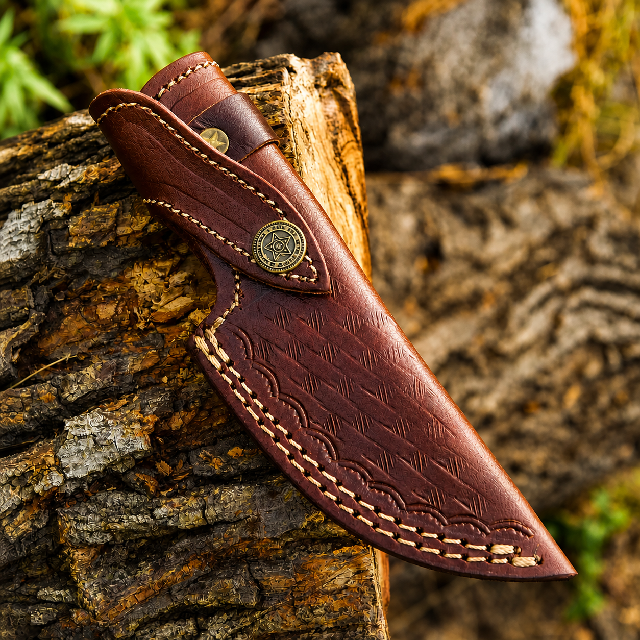 Custom Handmade Leather Knife Sheath – Vertical Fixed Blade Knife Sheath 7 Inch Genuine Cow Leather