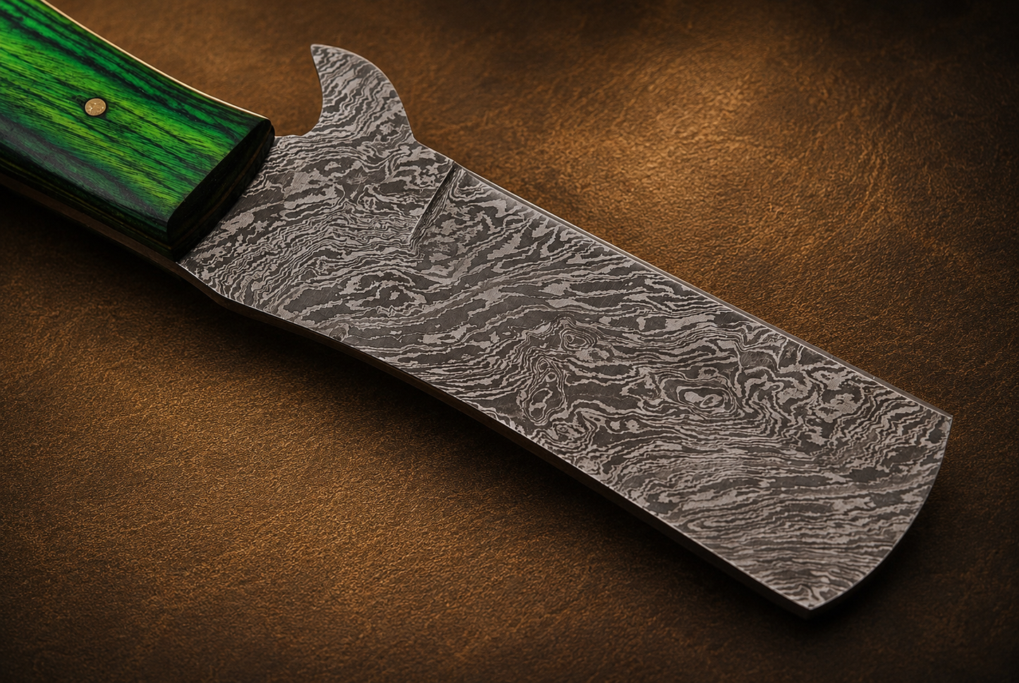 Premium Hand-Forged Damascus Steel Utility Knife – Pukka Wood Handle | 512 Layers | Leather Sheath Included