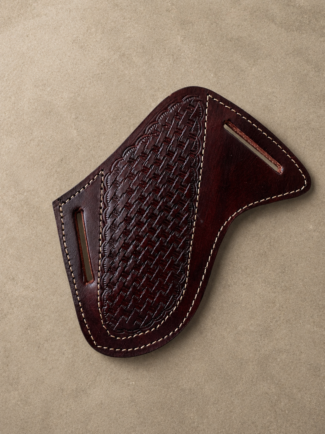 Handmade Genuine Leather Fixed Blade Knife Sheath – 7 Inch Universal Belt Sheath Weave