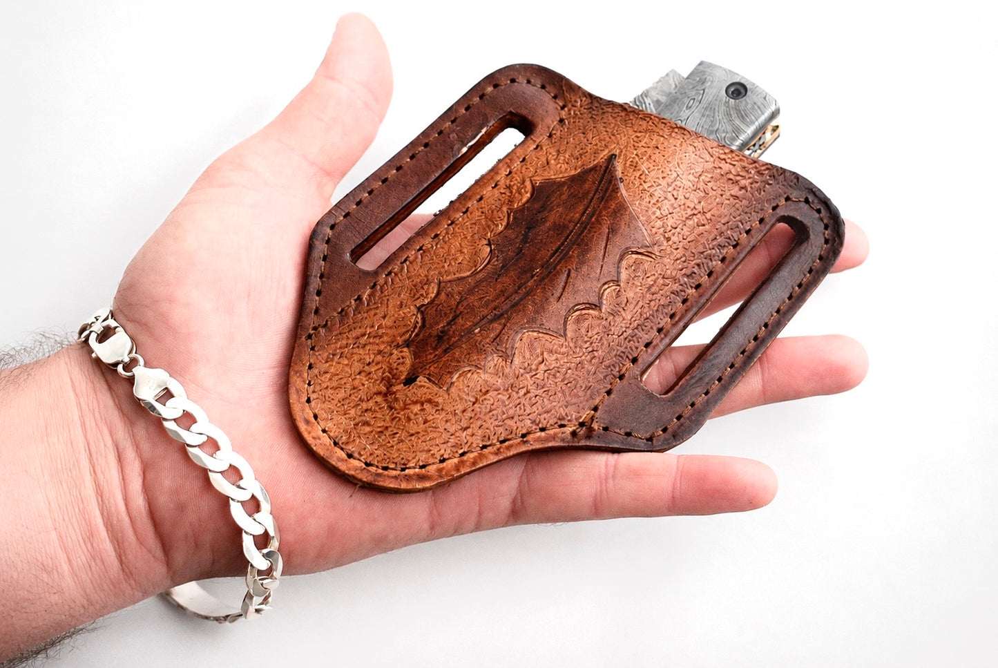 Hand Made Pure Leather Sheath Hand Engraved Everyday Carry Anniversary Gift For Him Groomsmen Gift For Folding Knife Pocket Knife