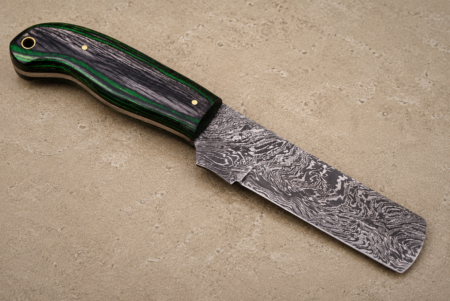 Pukka Heritage Damascus Steel Utility Knife – 512 Layer Hand Forged Fixed Blade with Pukka Wood Handle & Leather Sheath