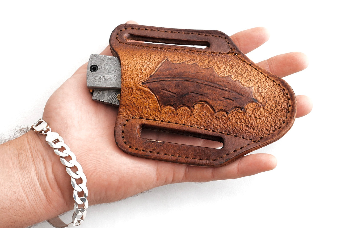 Hand Made Pure Leather Sheath Hand Engraved Everyday Carry Anniversary Gift For Him Groomsmen Gift For Folding Knife Pocket Knife