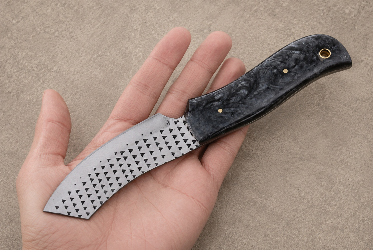 Hand Forged Horse File Steel Fixed Blade Utility Knife – Rustic Handmade EDC with Cross Leather Sheath