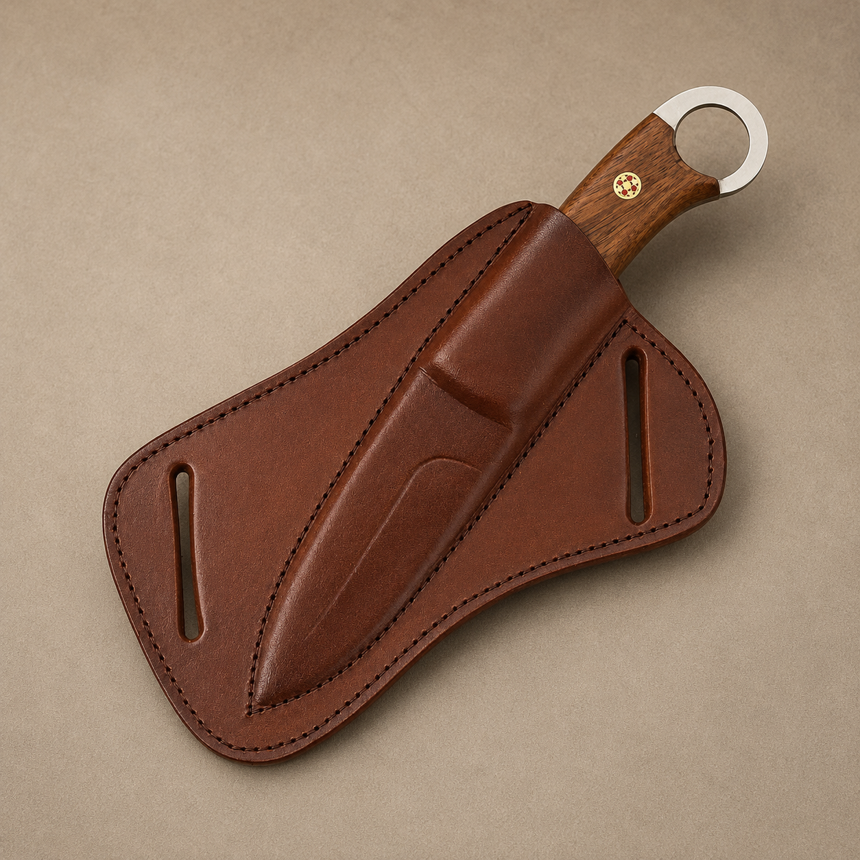 Handmade Genuine Leather Belt Sheath for Fixed Blade Knife