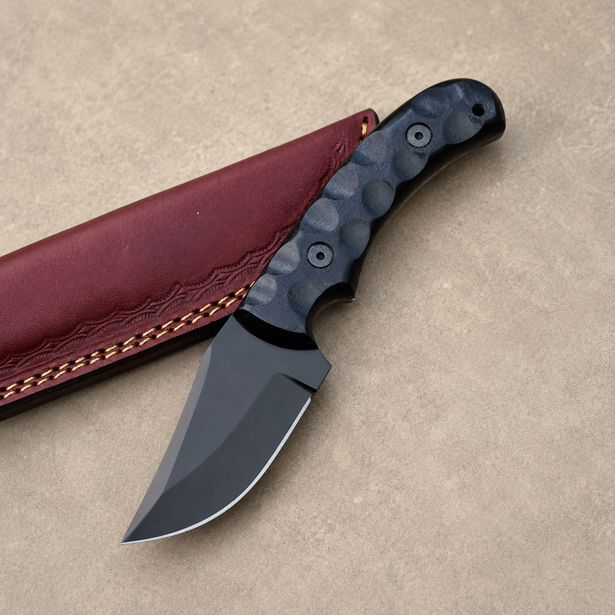 Handmade 1095 High Carbon Steel Fixed Blade Knife with Black Micarta Handle