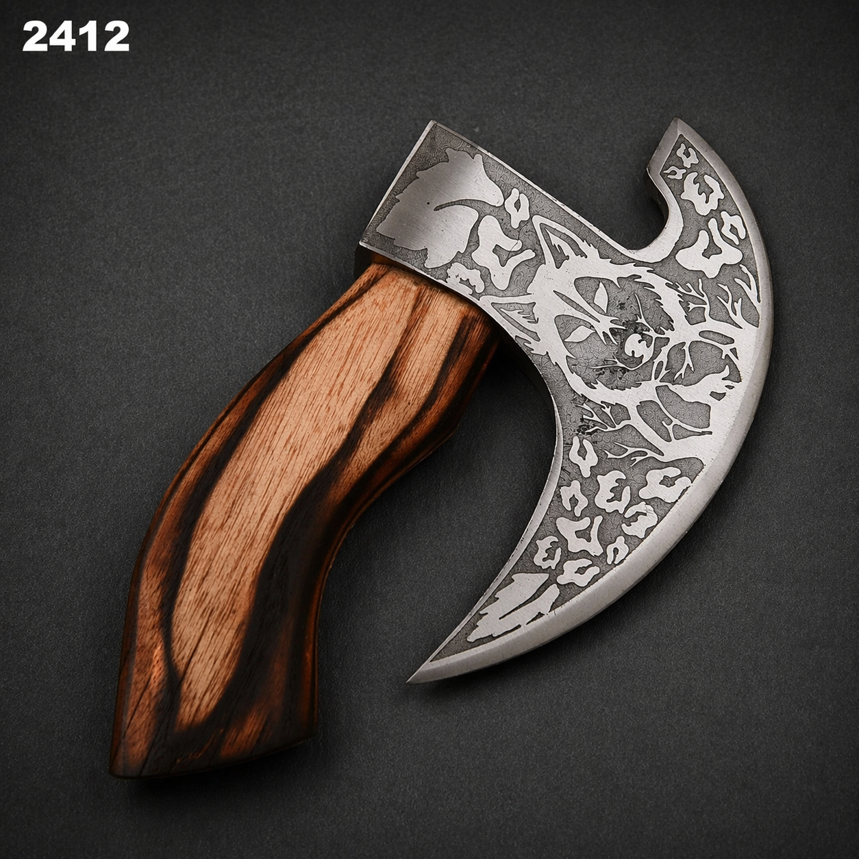 Hand Forged Pizza Cutter – Carbon Steel Blade with Wooden Handle | Unique Kitchen Pizza Tool