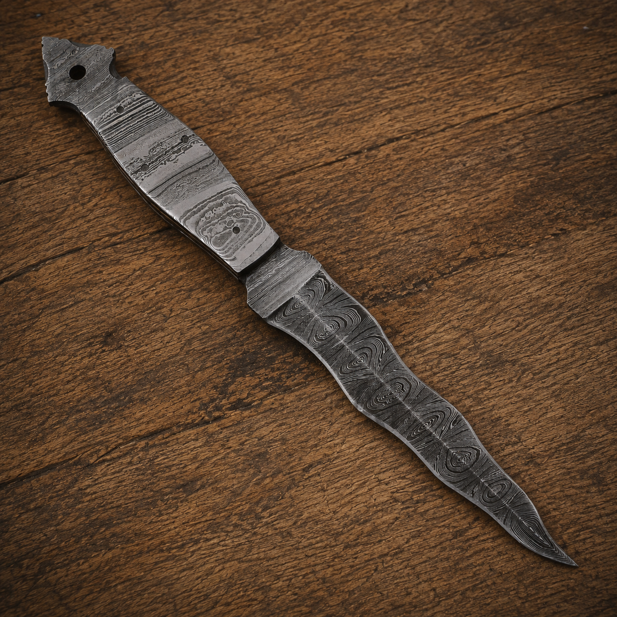 Hand Forged Damascus Steel Full Tang Utility Knife – Handmade Premium Tool with Leather Sheath