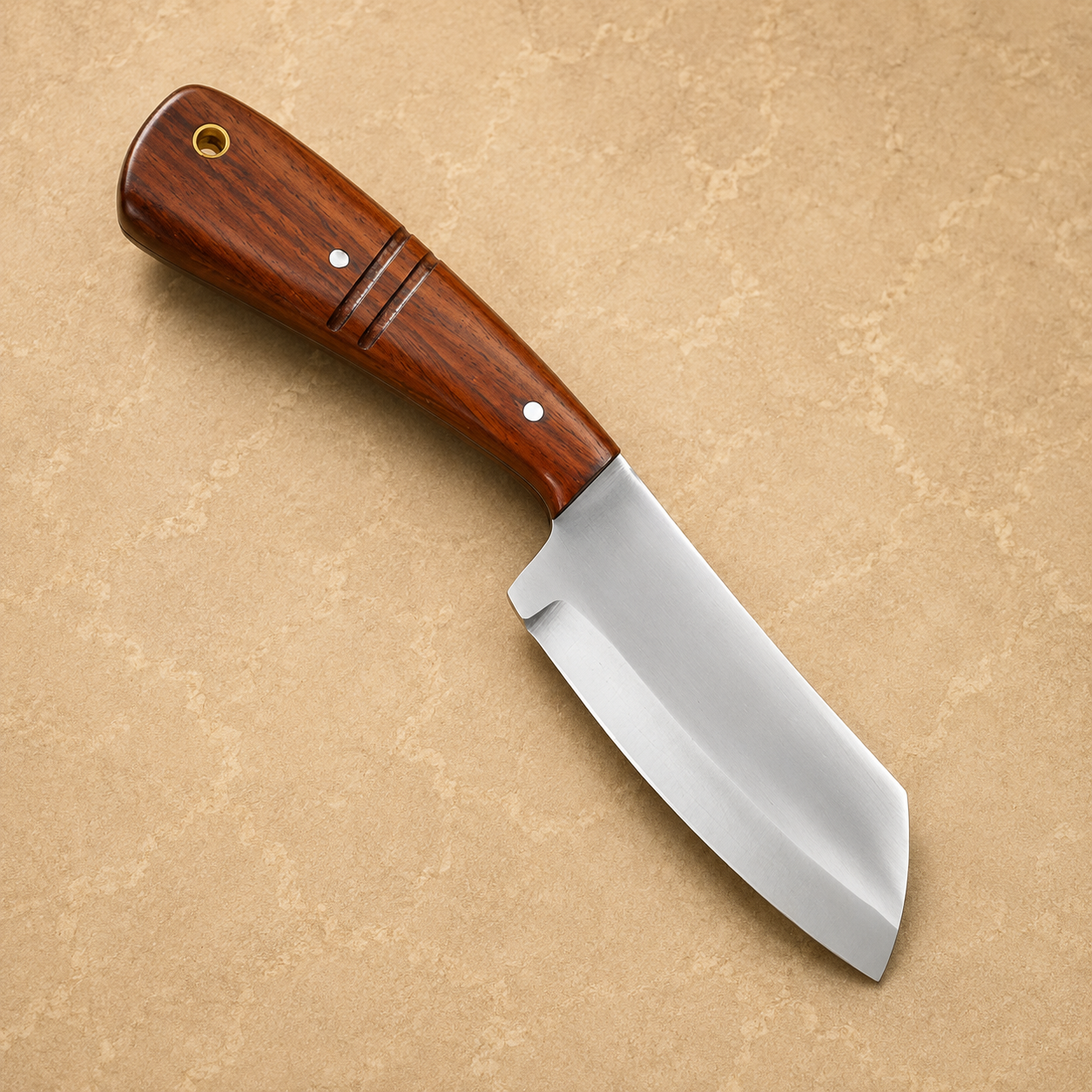 Heritage D2 Steel Utility Knife – Hand Forged Fixed Blade with Resin Handle & Engraved Leather Sheath