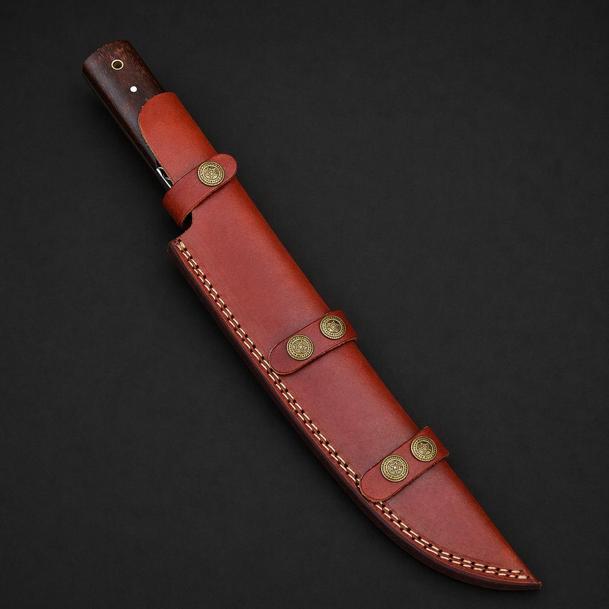 Handmade Damascus Steel Brisket Slicing Chef Knife with Wood Handle