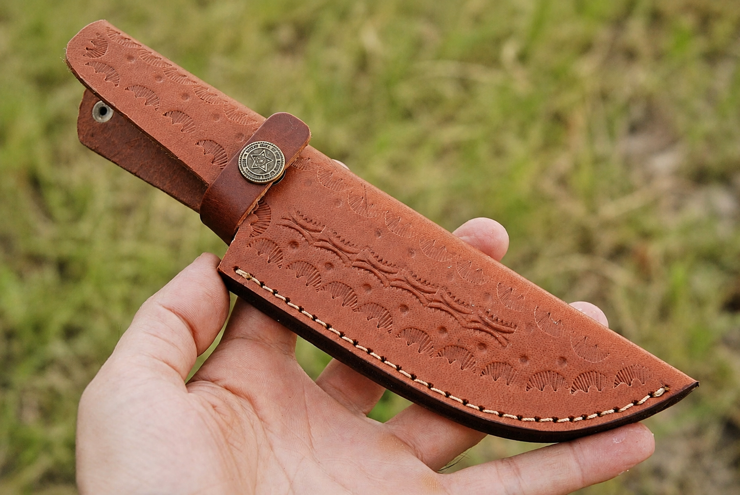 8 Inch Custom Handmade Cow Leather Fixed Blade Utility Knife Sheath – Premium EDC Leather Cover 1294