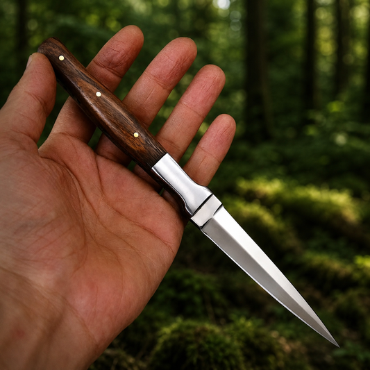 Handmade D2 Steel Full Tang Fixed Blade Utility Knife – Premium Tool with Leather Sheath