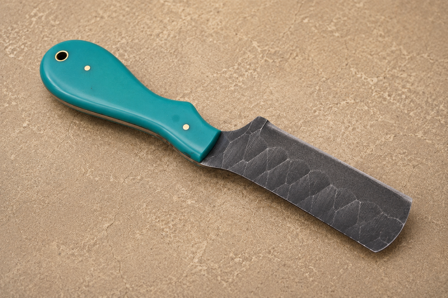 Forge Trail High Carbon Steel Utility Knife – Hand Forged Fixed Blade with Resin Handle & Leather Sheath