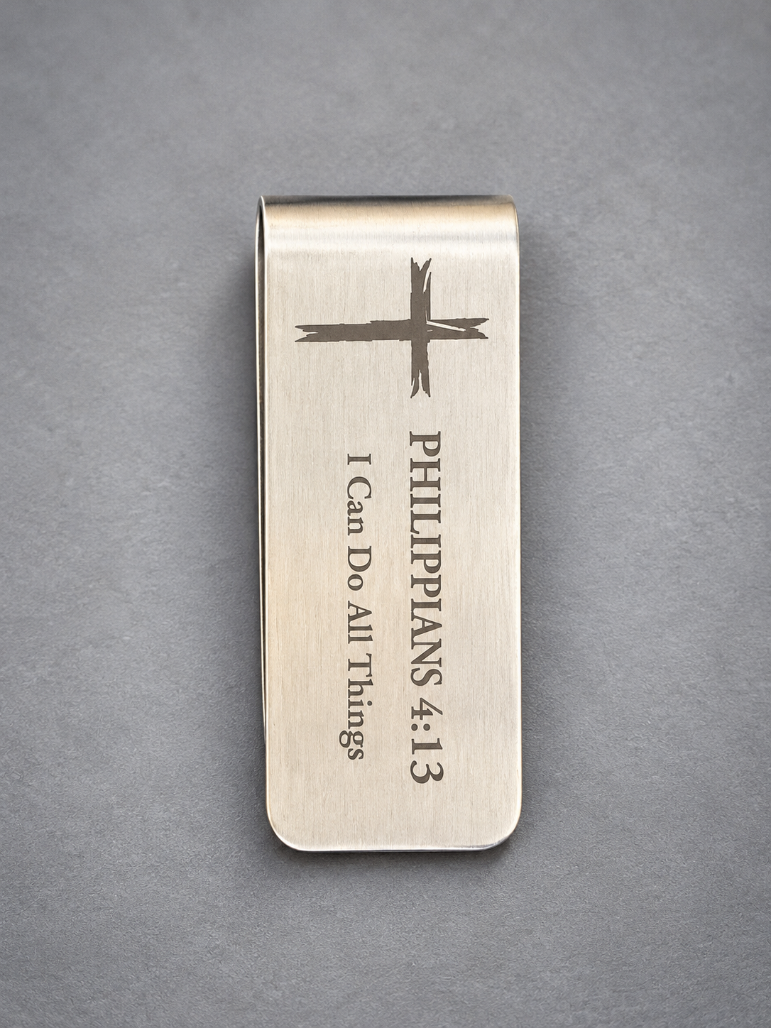 5-Pack Stainless Steel Christian Money Clips – Cross Designs & Bible Verses