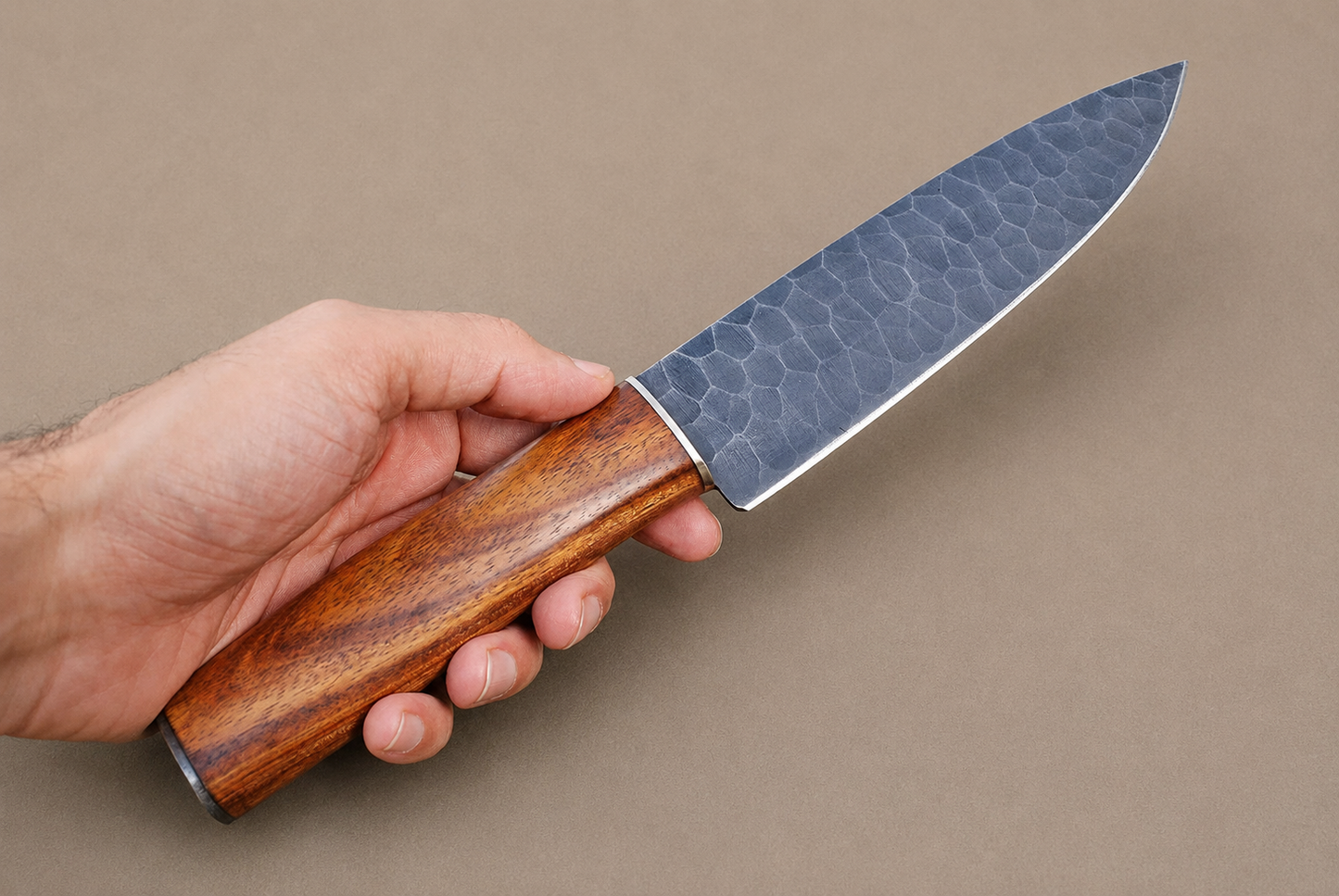 Hand Forged High Carbon Steel Chef Knife with Wood Handle