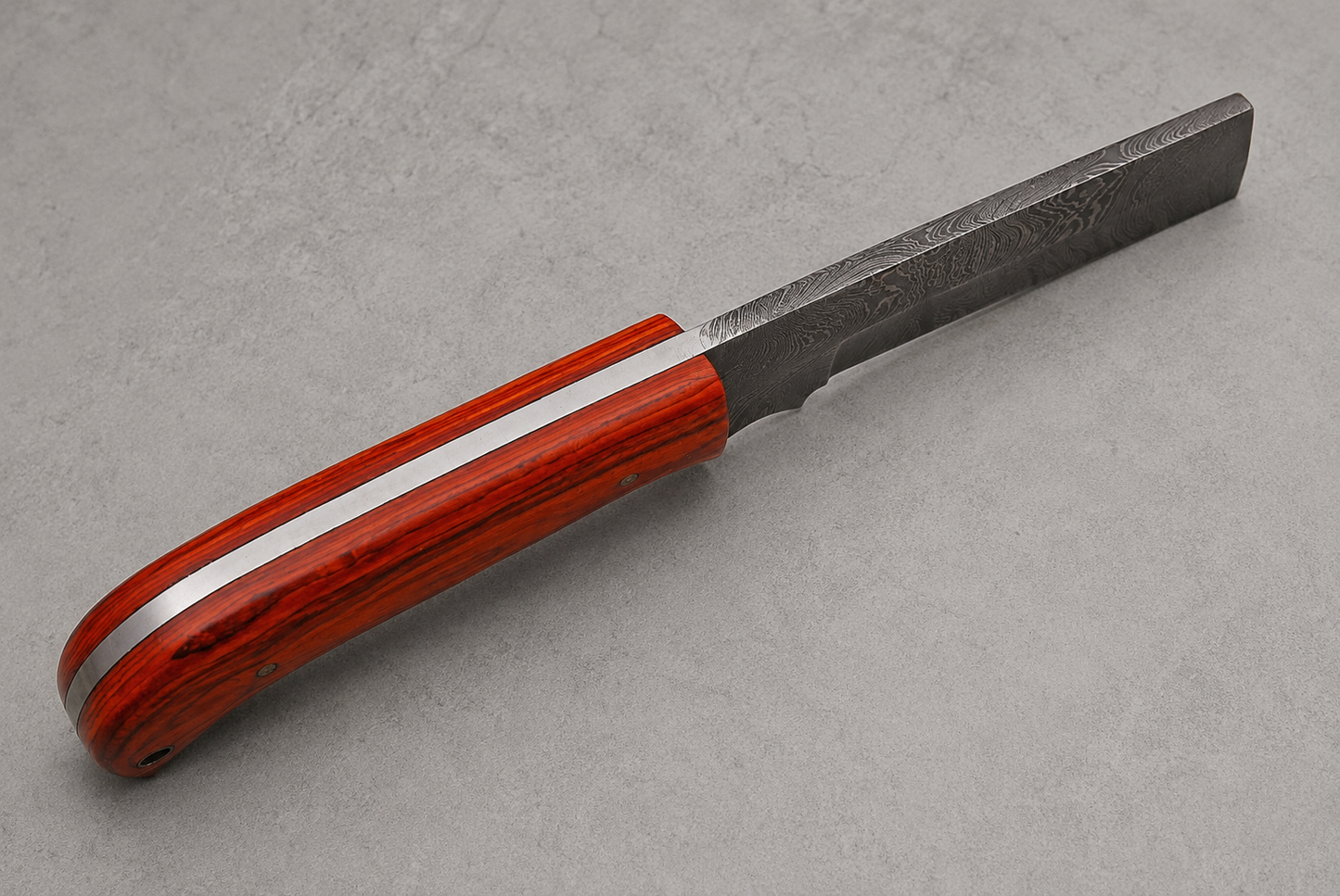 Heritage Damascus Steel Knife – 512 Layer Hand Forged Blade with Pakka Wood Handle & Leather Sheath