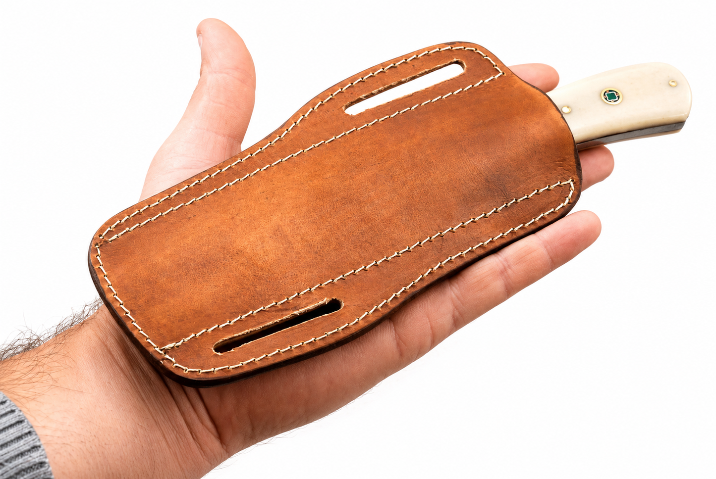 Handmade Leather Knife Sheath For Hand Engraved Fixed Blade Knife  8 Inch Universal Cover