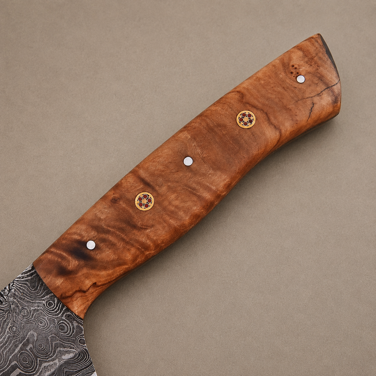 Heritage Olive Damascus Chef Knife – Hand Forged 512-Layer Damascus Steel Kitchen Knife with Olive Wood Handle | 7” Chef Blade