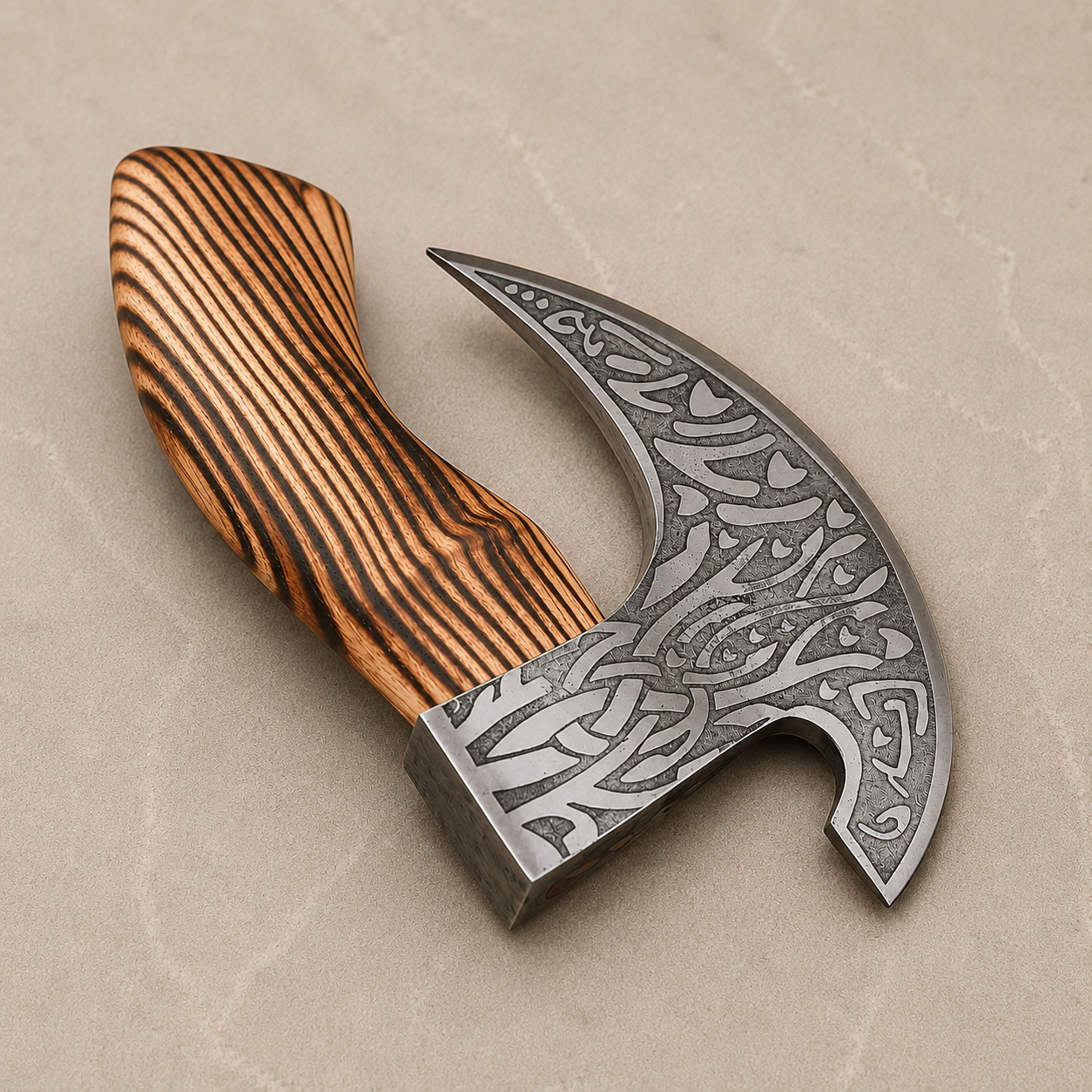 Rustic Pizza Axe Cutter – Hand Forged Carbon Steel Pizza Cutter with Leather Sheath