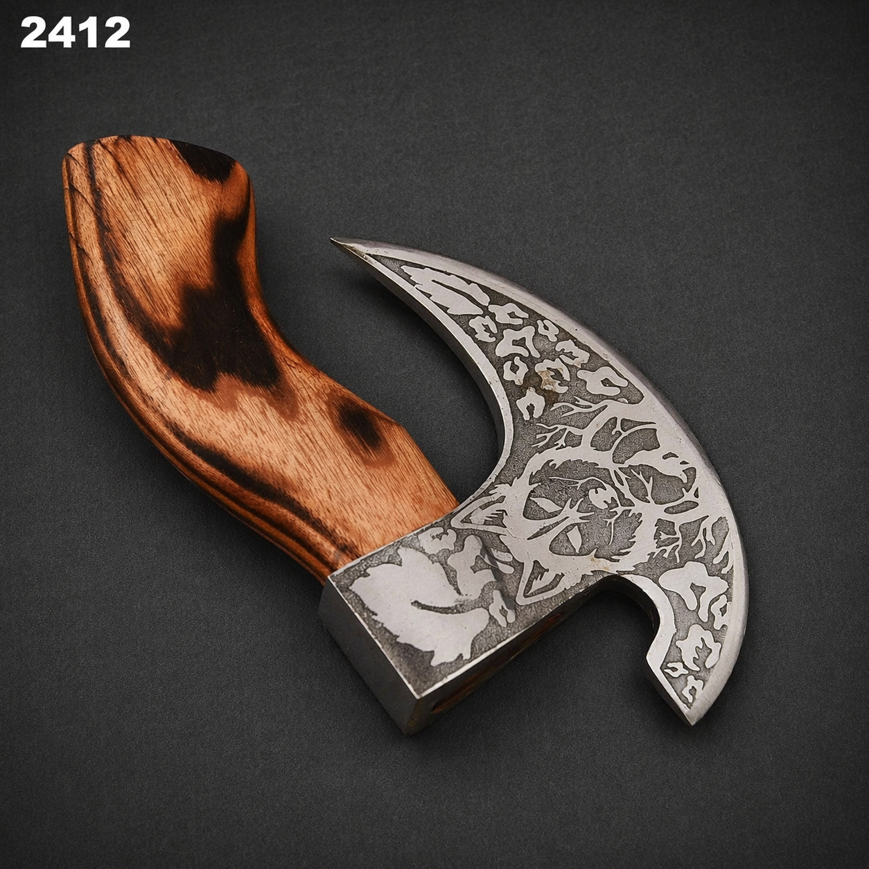 Hand Forged Pizza Cutter – Carbon Steel Blade with Wooden Handle | Unique Kitchen Pizza Tool