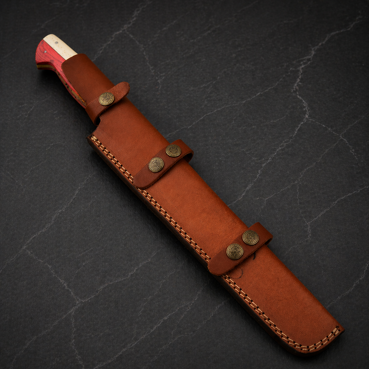 15” Premium Hand-Forged D2 Steel Brisket Chef Knife – Diamond Pattern Blade | Wooden Handle