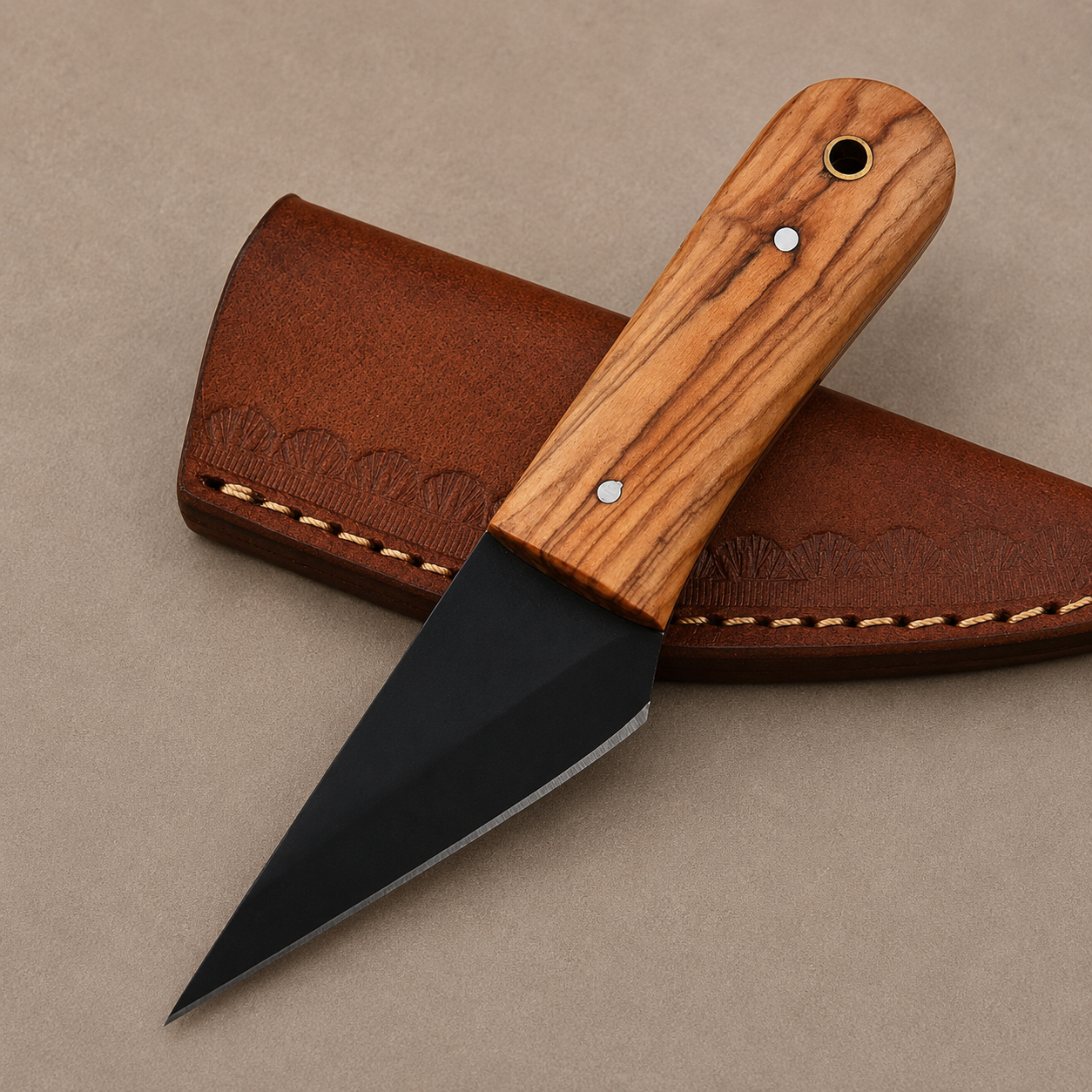 Handmade D2 Steel Kiri dashi Knife with Wood Handle