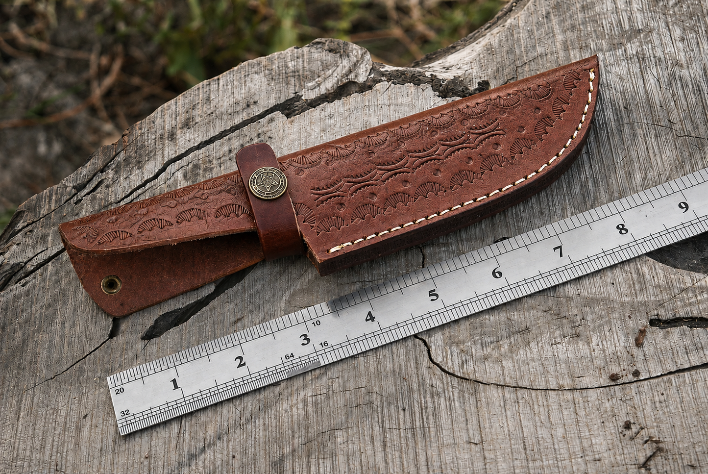 8 Inch Custom Handmade Cow Leather Fixed Blade Utility Knife Sheath – Premium EDC Leather Cover 1294