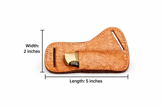 Handmade Engraved Leather Horizontal Sheath for Folding Pocket Knife – Universal 5 Inch Cover