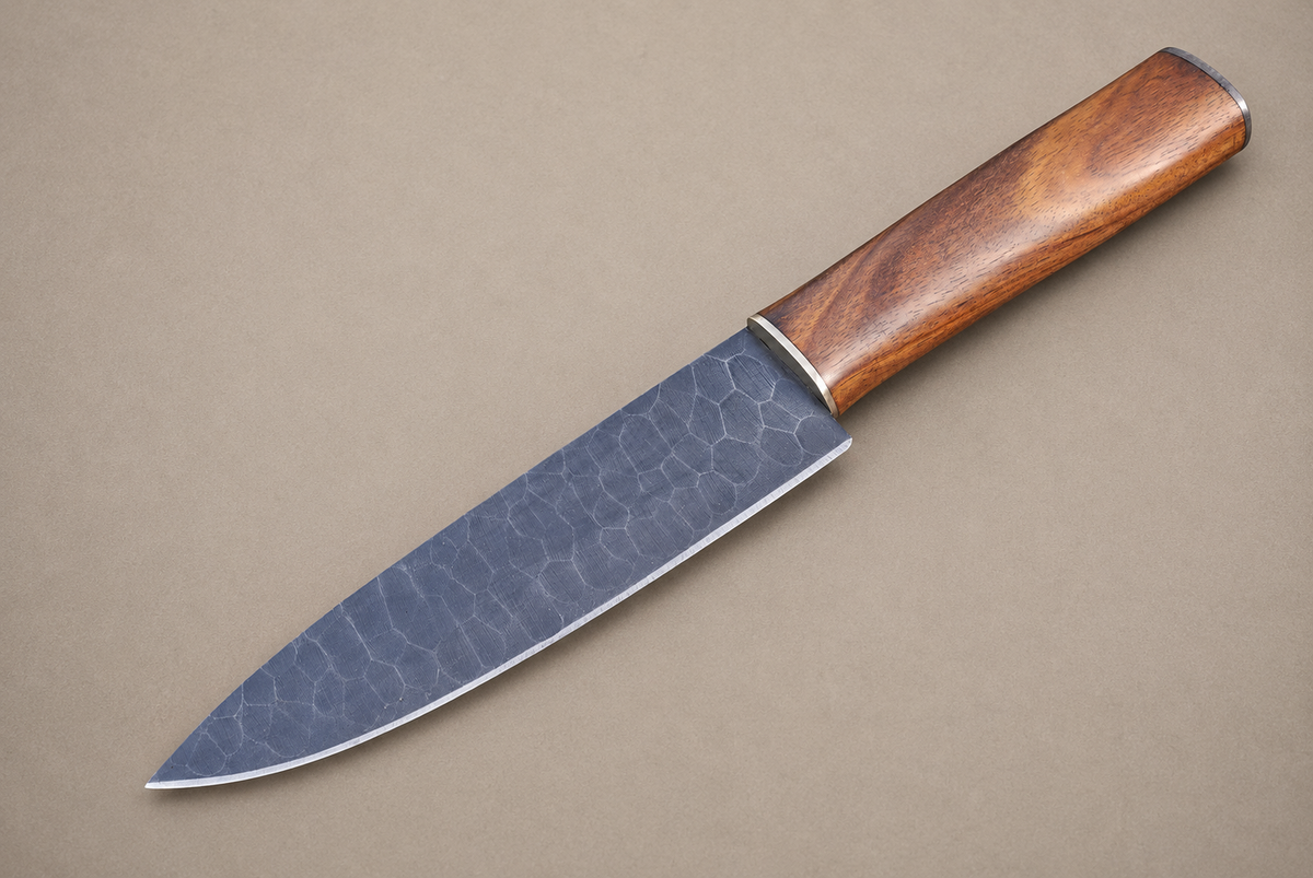 Hand Forged High Carbon Steel Chef Knife with Wood Handle