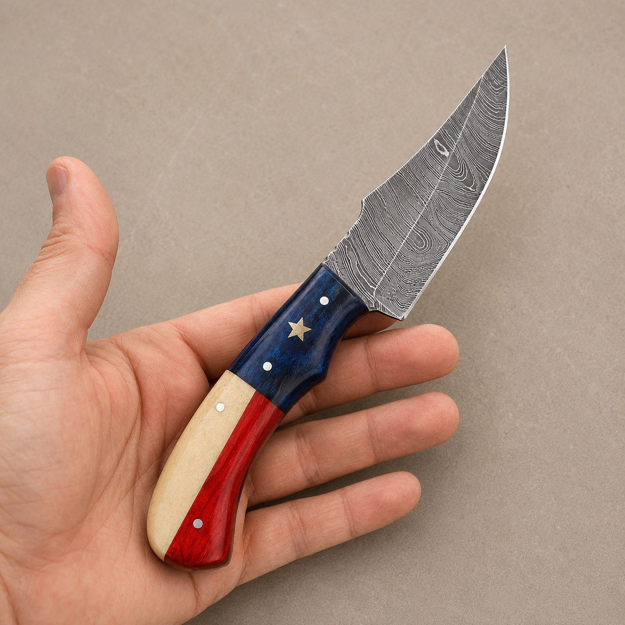 Canyon Heritage Damascus Steel Knife – 512 Layer Hand Forged Blade with Wood & Camel Bone Handle & Leather Sheath