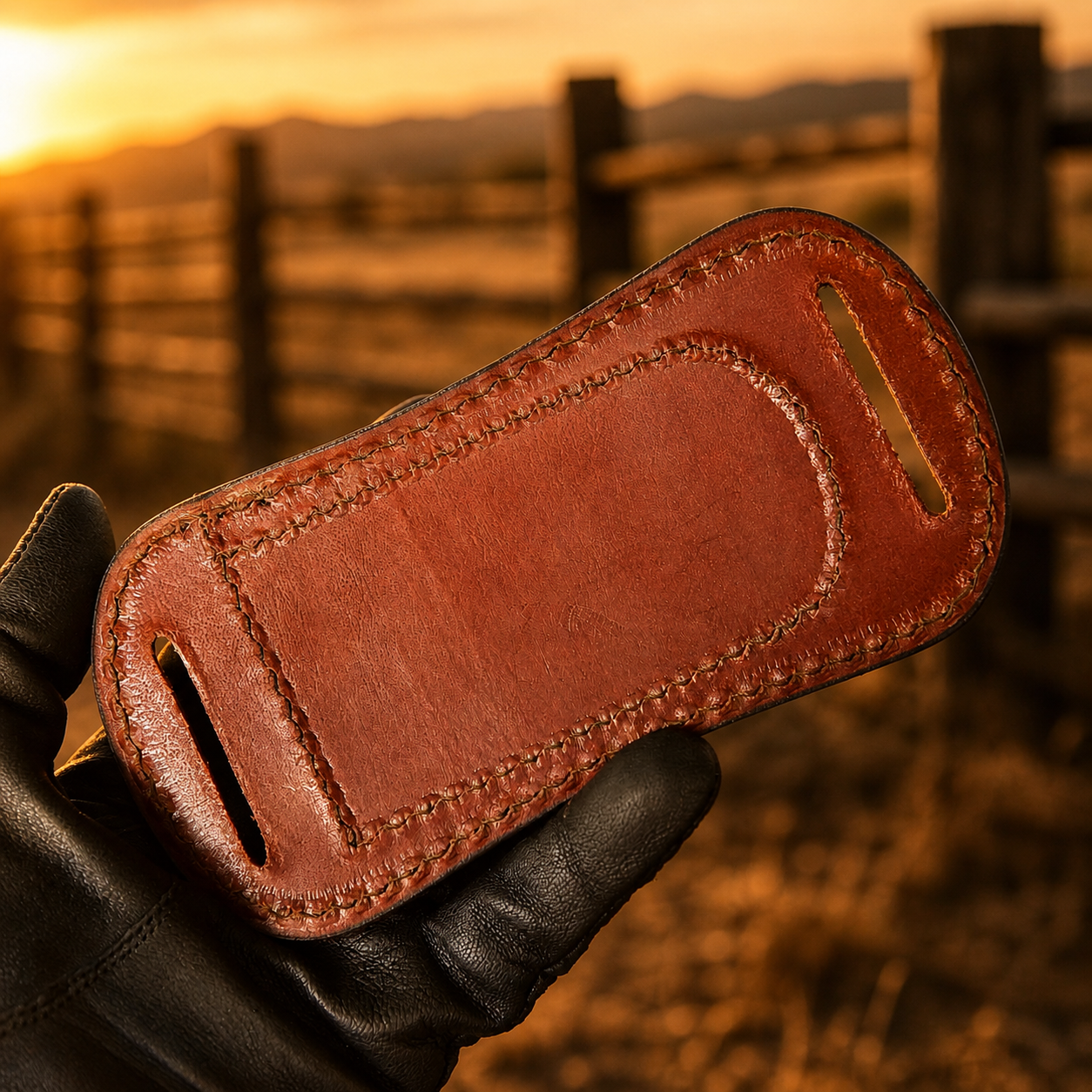 Handmade Leather Knife Sheath – Hand Engraved Folding Pocket Knife 5 Inch Universal Cover