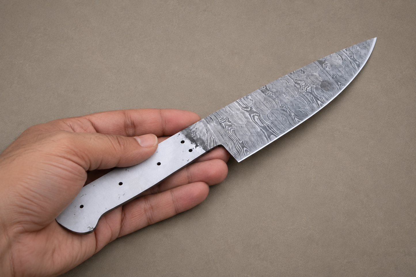 Hand Forged Damascus Steel Utility Chef Knife Blank Blade (12")
