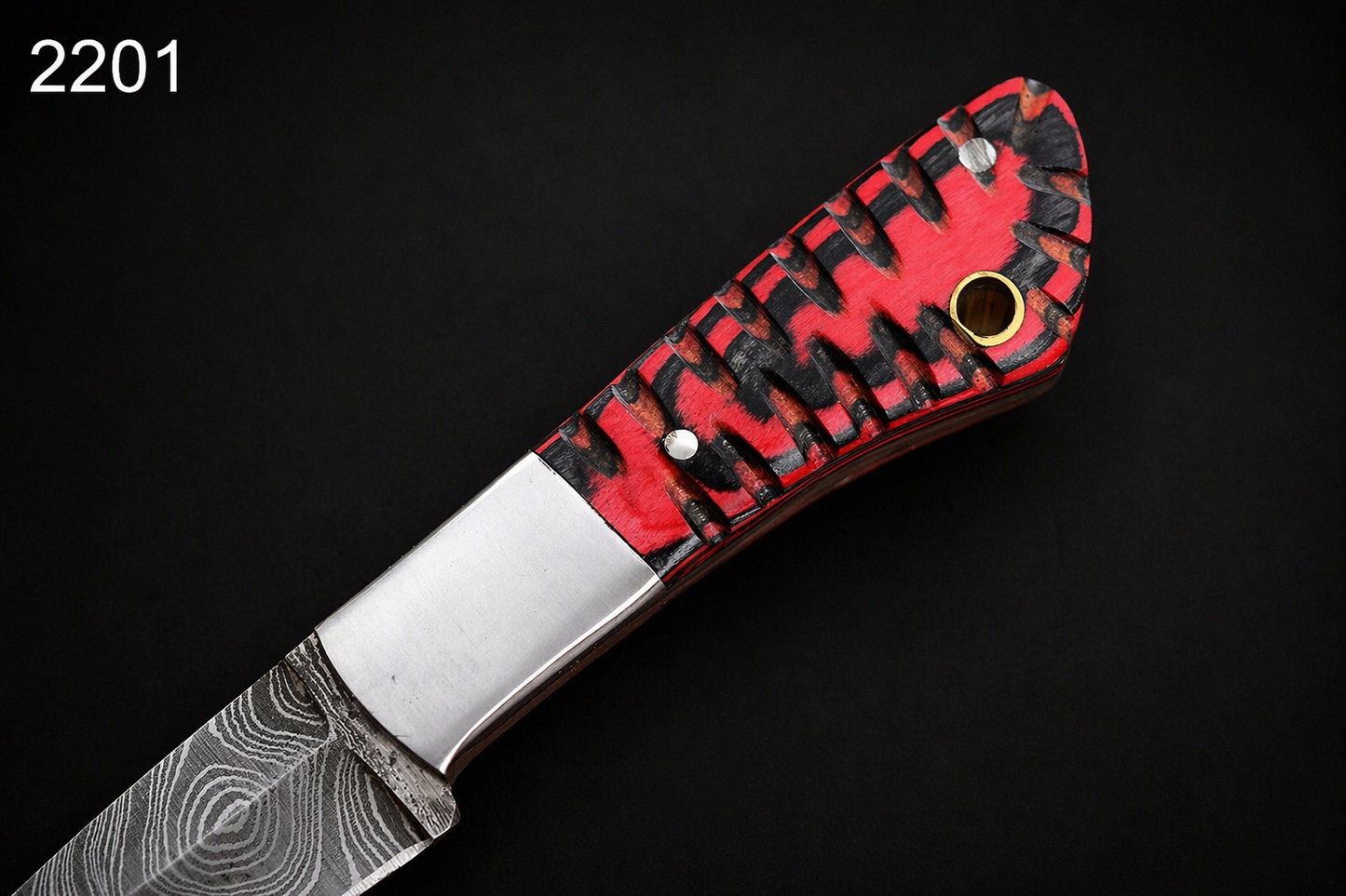 Hand Forged Damascus Steel Skinner Style Fixed Blade Knife with Wood Handle & Leather Sheath – 512 Layers Compact EDC Knife
