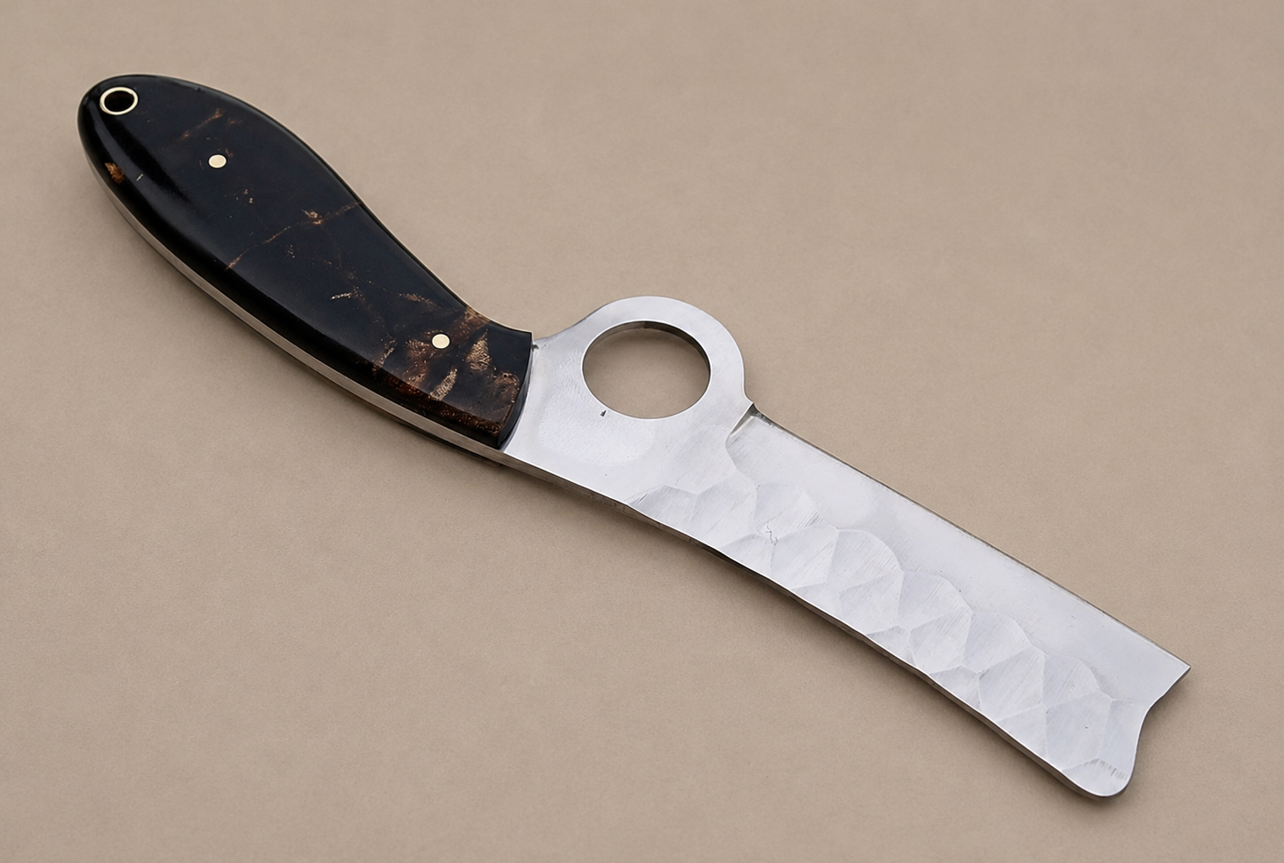 Hand Forged High Carbon Steel Cowboy Style Utility Knife with Risen Handle