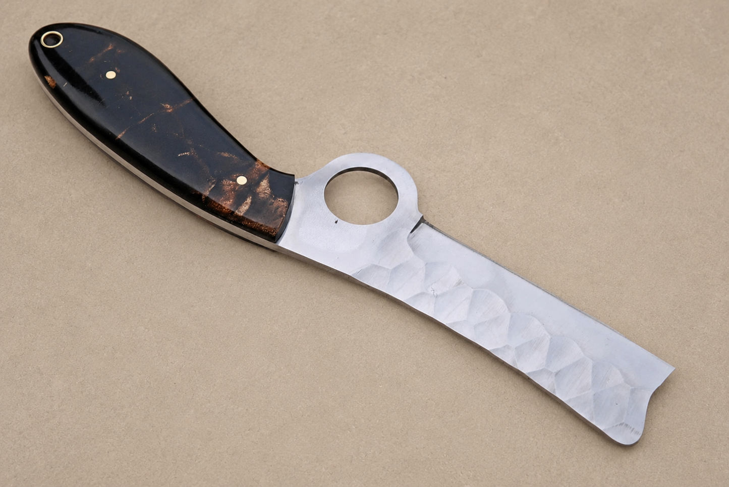Hand Forged High Carbon Steel Cowboy Style Utility Knife with Risen Handle