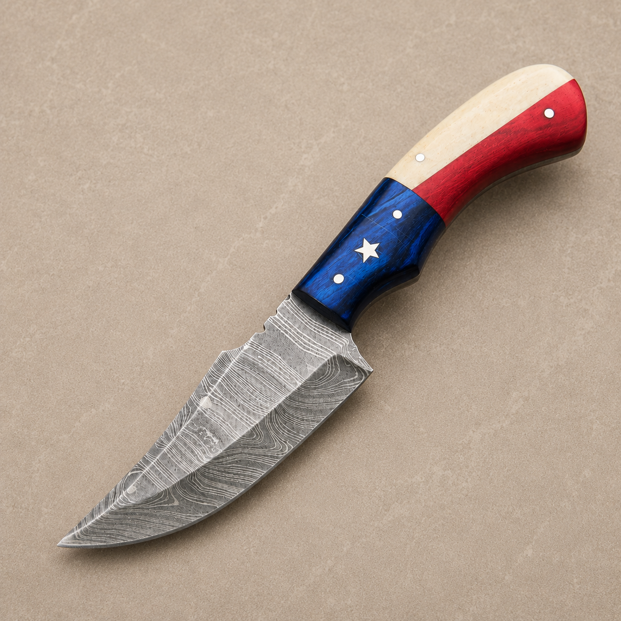 Canyon Heritage Damascus Steel Knife – 512 Layer Hand Forged Blade with Wood & Camel Bone Handle & Leather Sheath