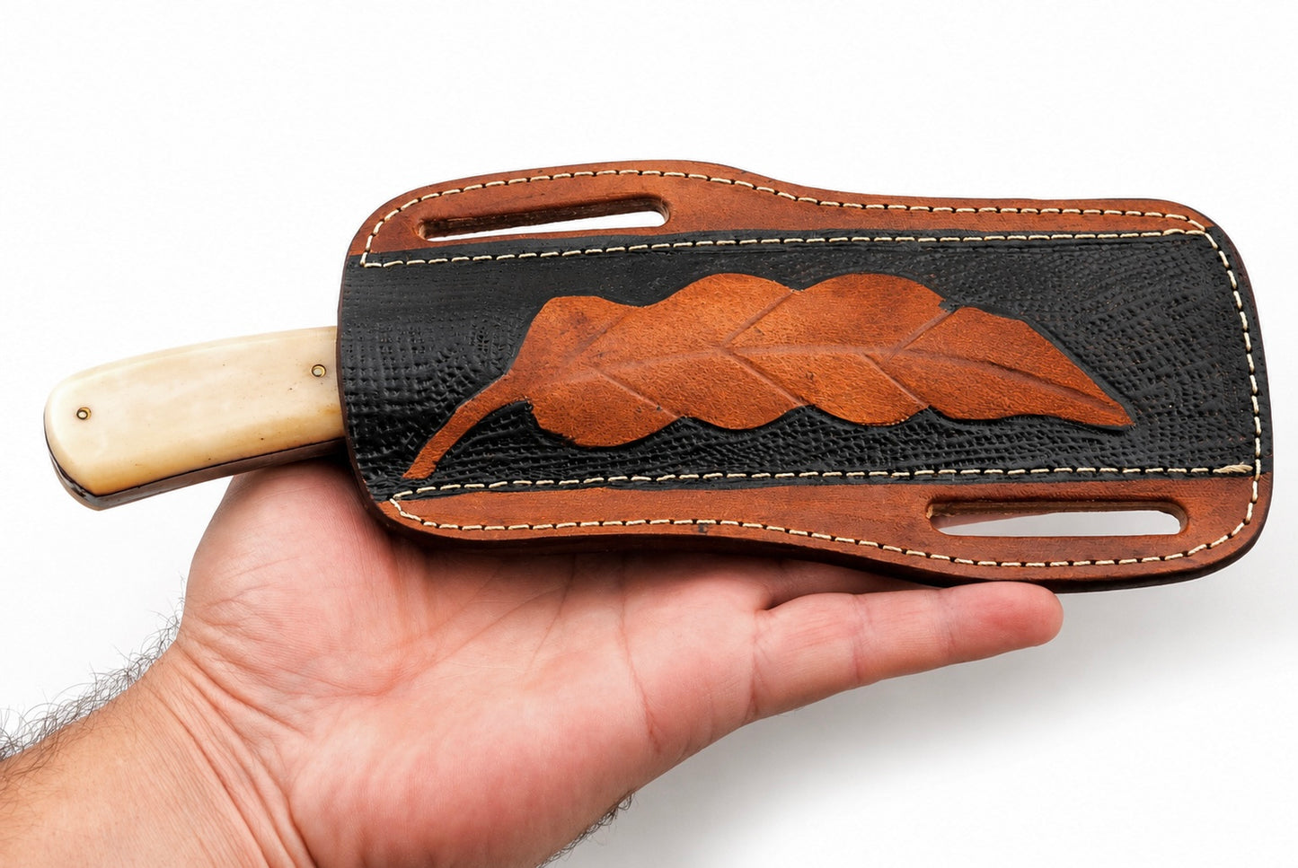 Handmade Leather Knife Sheath For Hand Engraved Fixed Blade Knife  8 Inch Universal Cover