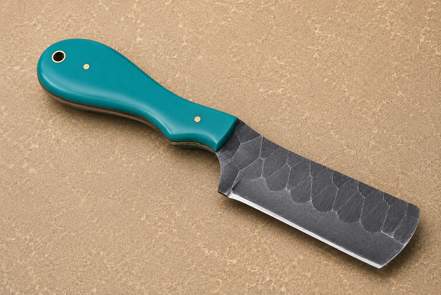 Forge Trail High Carbon Steel Utility Knife – Hand Forged Fixed Blade with Resin Handle & Leather Sheath