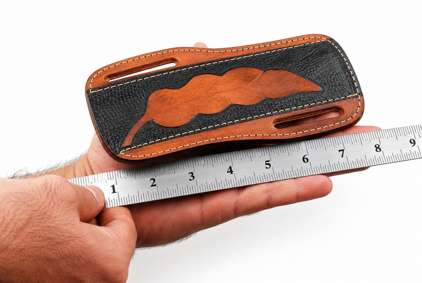 Handmade Leather Knife Sheath For Hand Engraved Fixed Blade Knife  8 Inch Universal Cover