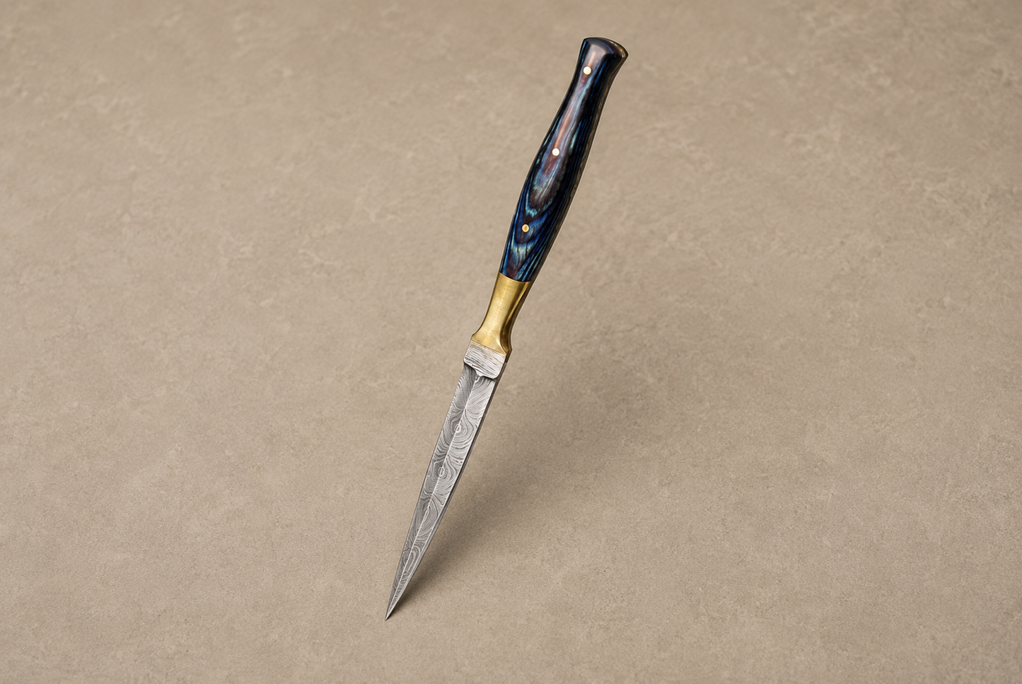Timber Crest Damascus Steel Knife – 512 Layer Hand Forged Blade with Wood & Brass Handle and Leather Sheath