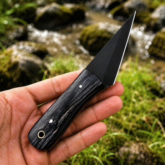 Handmade D2 Steel Kiridashi Utility Tool with Wood Handle – Compact Precision Tool with Sheath