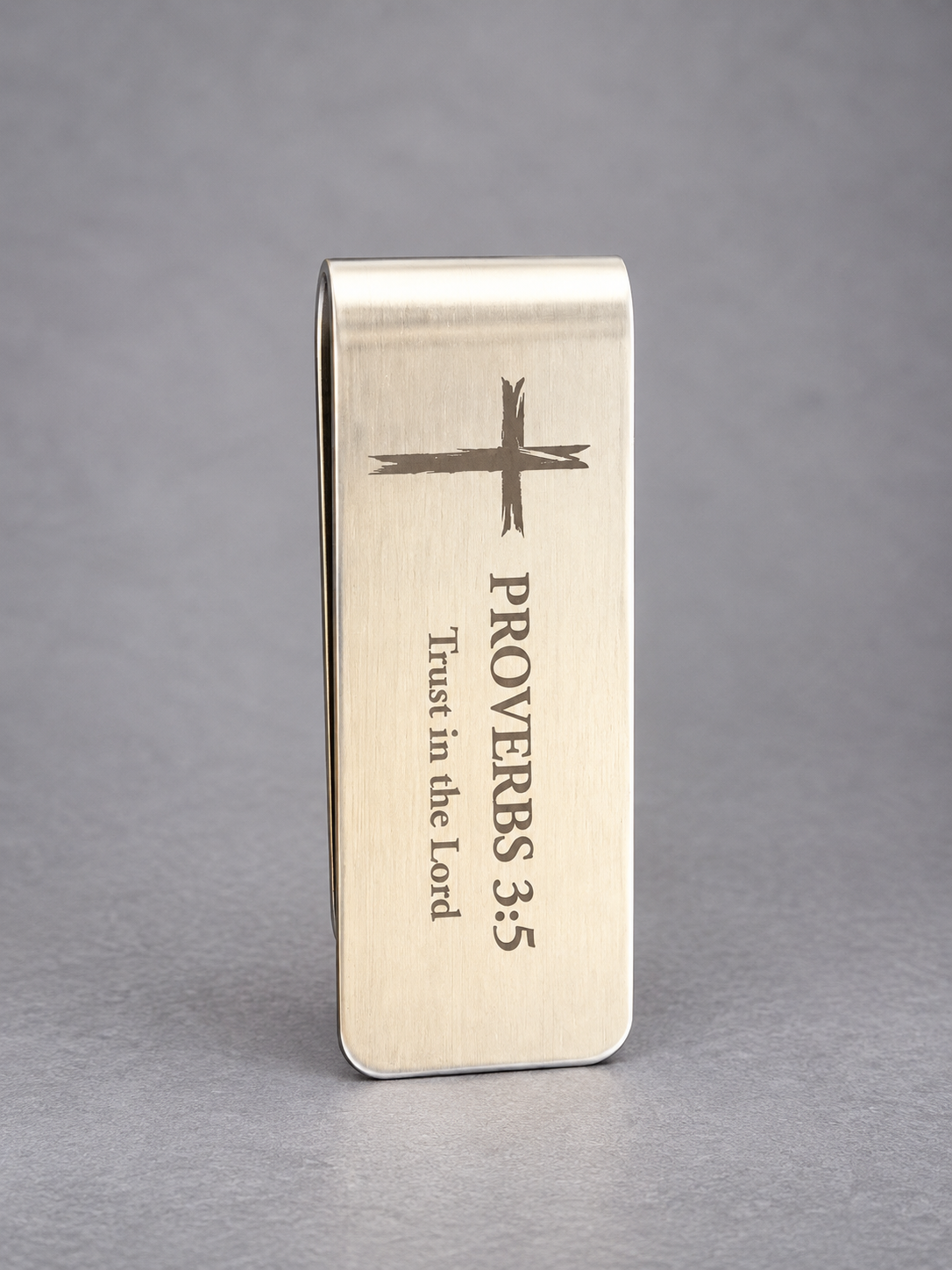 5-Pack Stainless Steel Christian Money Clips – Cross Designs & Bible Verses