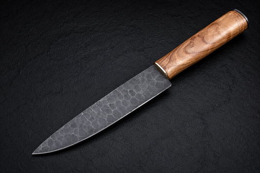 Olive Ridge High Carbon Steel Chef Knife – 12” Hand Forged Kitchen Knife with Olive Wood Handle