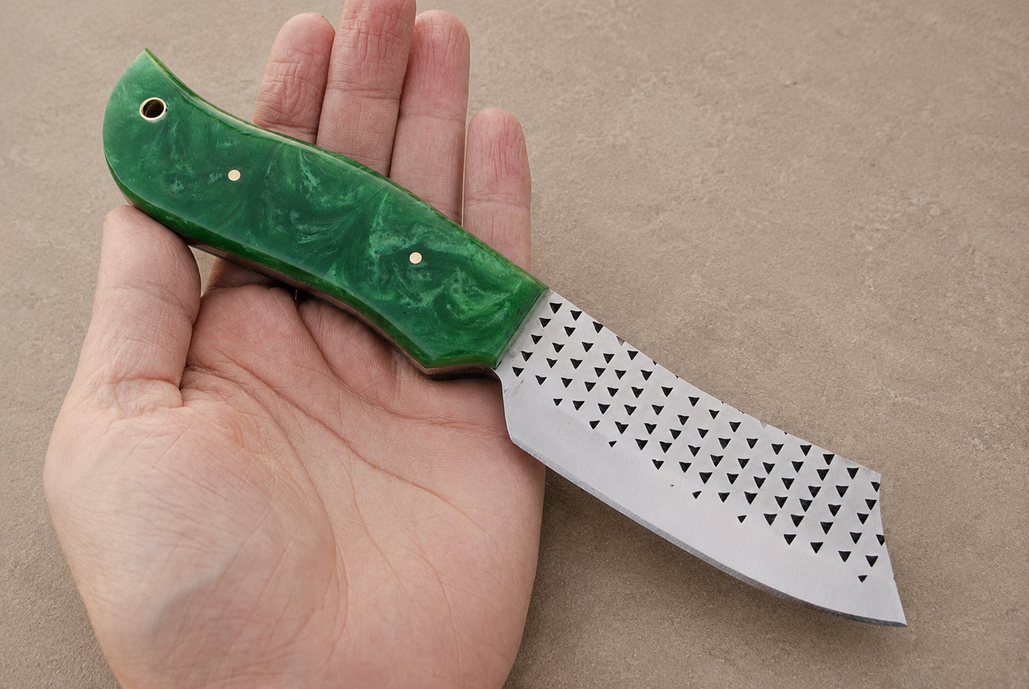 Hand Forged Horse File Steel Utility Knife – Resin Handle with Cross Leather Sheath