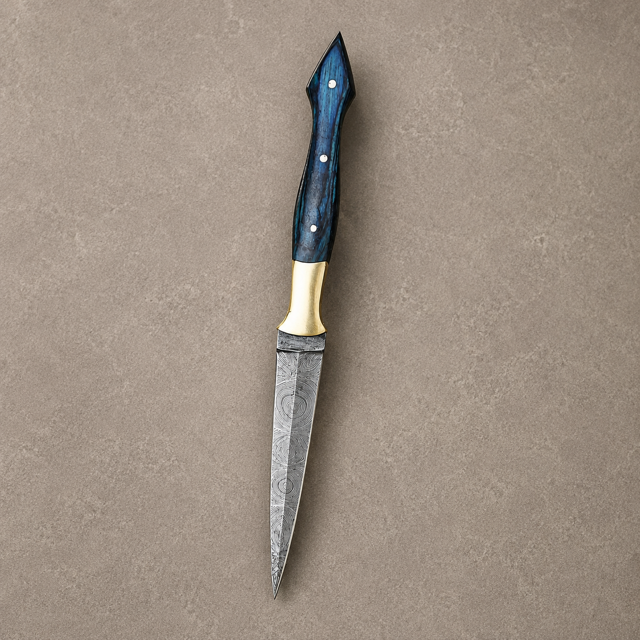 Canyon Forge Damascus Steel Knife – 512 Layer Hand Forged Blade with Wood & Brass Handle and Leather Sheath