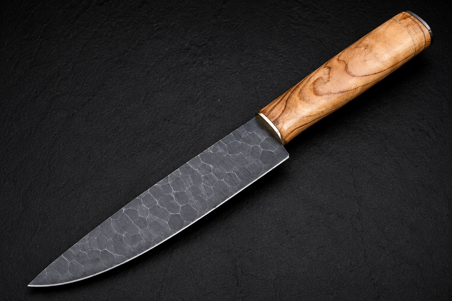 Olive Ridge High Carbon Steel Chef Knife – 12” Hand Forged Kitchen Knife with Olive Wood Handle