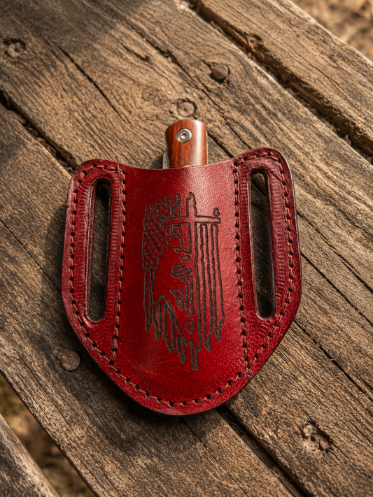 Handmade Genuine Leather Horizontal Belt Pouch – Engraved Universal Tool Holder