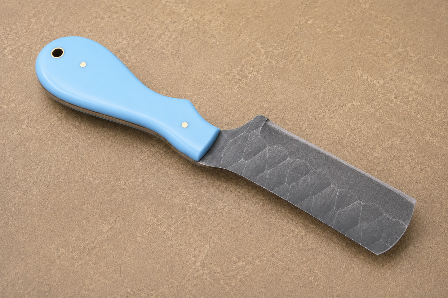 Forge Trail High Carbon Steel Utility Knife – Hand Forged Fixed Blade with Resin Handle & Leather Sheath